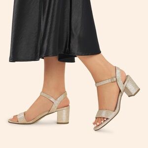 DREAM PAIRS Women's Glitter Gold Open Toe Sandals